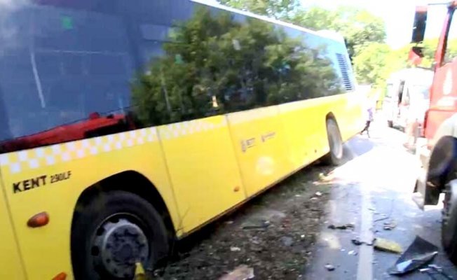 Sarıyer'de İETT otobüsü kaza yaptı, yaralılar var